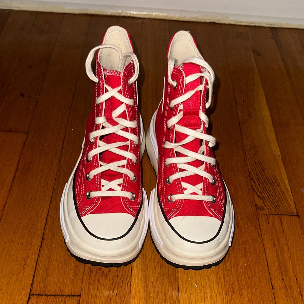 Red High-Top Sneakers - Picture 2 of 3